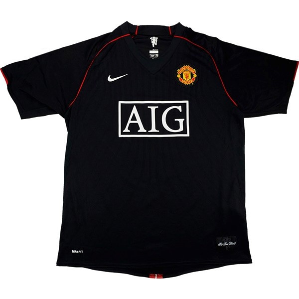 Tailandia Camiseta Manchester United Tercera Equipación Retro 2007 2008 Negro